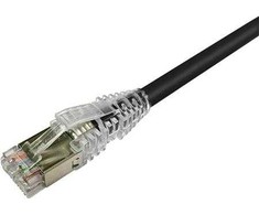 Netconnect Commscope NETCONNECT jungiamasis kabelis cat 6A S/FTP PiMF, ilgis: 1,0 m, spalva: juoda su LSZH apvalkalu
