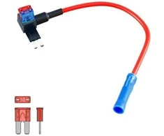 Ampire Electronics Plokščiųjų saugiklių adapteris MICRO2 plokščiųjų peiliukų saugikliams (tiekiamas tik 10 vienetų pakuotėse)