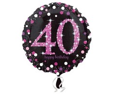 Amscan Folie ballon 40 år Rožinė Sparkling