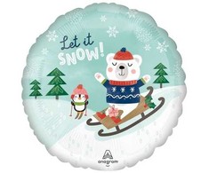 Amscan Let It Snow folijos balionas, 43 cm