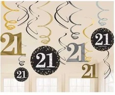 Amscan Loftspiraler 21 år Sparkling