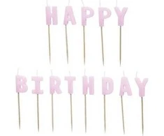 Party Deco PartyDeco „HappyBirthday“ žvakės 25 cm violetinės A13 67561