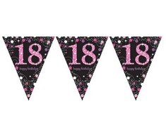 Amscan Vimpelguirlande 18 år Rožinė Sparkling