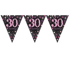 Amscan Vimpelguirlande 30 år Rožinė Sparkling