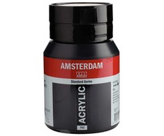 Akrylinių dažų - Amsterdame - 500ml - Juoda spalva - Aukšta atsparumas šviesai - Ilgaamžis