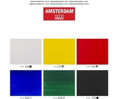 Talens Akrilinė Dailė - AMSTERDAM - Standartinė Rinkinys 6 Vamzdelių 20 ml - Daugiavaro - Mėlyna - Matt Pabaiga