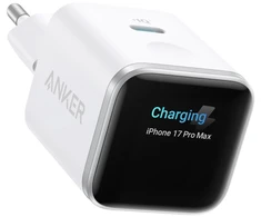 ANKER Nano Charger 45W GaN Ladegerät 1x USB-C ActiveShield 5.0 Touchsensor iPhone Erkennung SmartDisplay baltas (A121DG21)