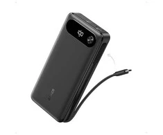 Anker 20000 mAh 87 W powerbankas su integruotu USB-C kabeliu, 2x USB-C ir USB-A, baltas