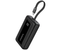 Anker Zolo nešiojamas powerbank 20000 mAh, 30 W, su integruotu USB-C kabeliu, mėlynas