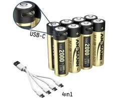 Ansmann 1312-0039 Įkraunamos AA ličio baterijos 1800 mAh 1,2 V 8 vnt.