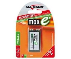 Ansmann 2500mAh AA maxE plus, E-Block, nikelio-metalo hidridas (NiMH), 8,4 V, 2500 mAh, 26,5 x 17,5 x 48,5 mm