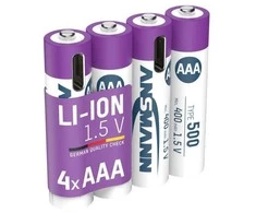Ansmann 1311-0028, Įkraunama baterija, AAA, Ličio jonų (Li-Ion), 1,5 V, 4 vnt., 500 mAh