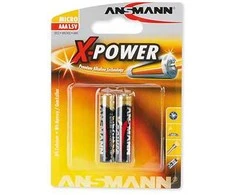 Ansmann X-Power Micro AAA, Vienkartinės baterijos, Šarminės, 1,5 V, 2 vnt., Juoda, Auksinė, 44,5 mm