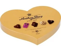 Anthon Berg auksinė širdies formos dėžutė su 155 g šokolado