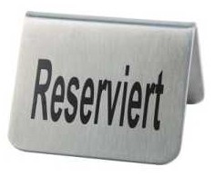 Plakatas aps Staliukas su užrašu RESERVED, nerūdijantis plienas / juodas tekstas, 2 vnt./pak.