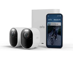 Arlo Ultra 3 4K apsaugos kamera, 2 kameros, IP apsaugos kamera, skirta naudoti viduje ir lauke, laidinė ir belaidė, 7,5 m, „Amazon Alexa“ ir „Google Assistant“, danų, vokiečių, olandų, anglų, ispanų, prancūzų, italų, norvegų, lenkų, švedų kalbomis