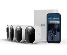 „Arlo Ultra 3 4K“ apsaugos kamera, 4 kamerų, IP apsaugos kamera, lauko, laidinė ir belaidė, 7,5 m, „Amazon Alexa“ ir „Google Assistant“, danų, vokiečių, olandų, anglų, ispanų, prancūzų, italų, norvegų, lenkų, švedų kalbomis