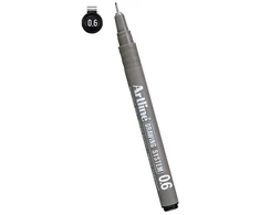 Artline EK-236, Juodas, Juodas, Pilkas, Metallic, Round, Pigment-based ink, Nerūdijantis plienas, 0.6 mm
