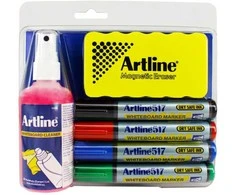 Artline® Baltos lentos valymo / rašymo rinkinys