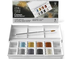 SmartMax Cotman watercolour 1/2 pan metallic pocket set 9pc