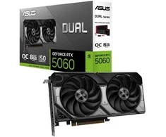 Vaizdo plokštė ASUS Dual -RTX5060-O8G, GeForce RTX 5060, 8 GB, GDDR7, 128 bitų, 7680 x 4320 pikselių, PCI Express 5.0