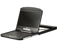 Aten 1U itin negilus vieno bėgelio platus LCD pultas, JK
