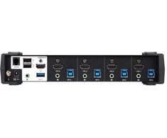 ATEN 4 prievadų USB 3.0 4K HDMI KVMP™ komutatorius su garso maišytuvo režimu, 4096 x 2160 pikselių, 4K Ultra HD, 2,535 W, juodas