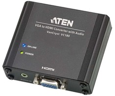 ATEN VGA to HDMI Audio/Video converter, Juodas, Metal, 1920 x 1080 pikselių, 1920 x 1080 pikselių, 1080p, 16:9