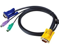 ATEN PS/2 KVM kabelis 6m, 6 m, VGA, juodas, HDB-15, 2xPS/2, SPHD-15, vyriškas/vyriškas