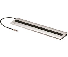 ATEN USB-C daugiaprievadinė stotelė su maitinimo pralaidumu, laidinis, USB 3.2 Gen 1 (3.1 Gen 1) Type-C, 10,100,1000 Mbit/s, juoda, pilka, MicroSD (TransFlash), Micro SDHC, Micro SDXC, SD, SDHC, SDXC, 128 GB