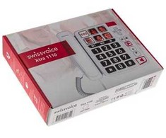 Atlinks „SwissVoice Xtra 1110“, Analoginis telefonas, Laidinis ragelis, Garsiakalbis, 8 įrašai, Balta