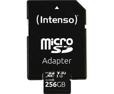 „Intenso Micro SDXC 256GB C10 UHS-I Professional“ + adapteris