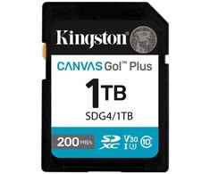 Atminties kortelė „Kingston Technology Canvas Go! Plus“ 1 TB SDXC „Canvas Go Plus Gen4“ 200 MB/s C10 UHS-I U3 V30, 1 TB, SDXC, 10 klasė, UHS-I, 200 MB/s, 160 MB/s
