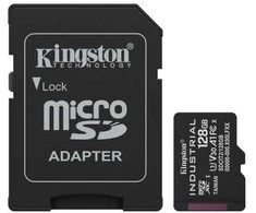 „Kingston Industrial Micro SDHC 128GB“ 10 klasės A1 pSLC + SD adapteris