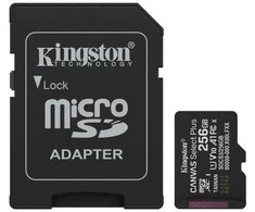 „Kingston Technology“ 256 GB „Micro SDXC Canvas Select Plus Gen3“ 150 MB/s A1 kortelė + adapteris