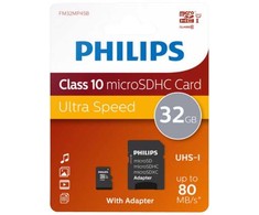 Atminties kortelė Philips FM32MP45B/00, 32 GB, „Micro SDXC“, 10 klasė, UHS-I, 80 MB/s, 1 klasė (U1)