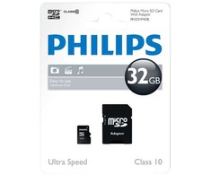 Atminties kortelė Philips Micro SD kortelės FM32MP45B/10, 32 GB, MicroSD, 10 klasė, juodos
