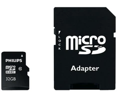 Atminties kortelė Philips Micro SD kortelės FM32MP45B/10, 32 GB, MicroSD, 10 klasė, juodos