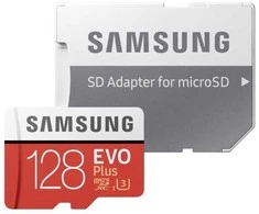 Atminties kortelė Samsung EVO Plus microSD 128 GB, Baltos spalvos