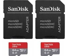 Atminties kortelė SanDisk Ultra Micro SDXC 64 GB + 64 GB 10 klasės UHS-I/U1 A1 kortelė (SDSQUAB-064G-GN6MT)