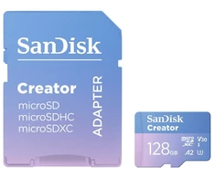 SanDisk Creator Micro SDXC 128 GB Class 10 UHS-I/U3 A2 V30 atminties kortelė (SDSQXAA-128G-GN6MS)