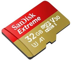 „SanDisk Extreme“ – „Flash“ atminties kortelė (adapteris, „Micro SDHC“ į SD) – 32 GB – A1 / vaizdo klasė V30 / UHS-I U3 / 10 klasė – „Micro SDHC UHS-I“