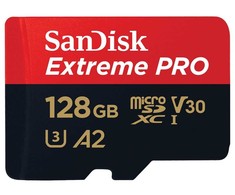 Sandisk EXTREME PRO Micro SDXC 128GB + SD IŠPLĖTIMO ADAPTERIS 200MB/S 90MB/S A2 C10 V3