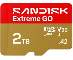 Atminties kortelė Karta SanDisk Extreme Go Micro SDHC UHS-I 2TB A2 / Video Class V30 / UHS-I U1 (SDSQXGN-2T00-GN6MN)