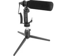 Ausinės DeLOCK Vlog Shotgun Mikrofonas Set skirta Smartphones ir DSLR Cameras, Išmanusis telefonas microphone, -23 dB, 20 - 12000 Hz, 70 dB, Supercardioid, su laidu