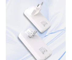 Ausinės Ladowarka jungiama į tinklą GaN Dudao A65Q 65W USB-A / USB-C PD ultracienka - biala