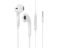 Ausinės Techammo į ausis įkišamos høretelefoner 3,5mm med mikrofon. Hvid