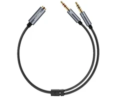 AV Ugreen adapteris AUX UGREEN garso skirstytuvas ausinėms + mikrofonui į 3,5 mm mini lizdą, 28 cm
