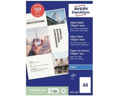 AVERY Avery 2579-100, Inkjet, A4, Baltas, 100 sheets, Canon, Epson, HP, Lexmark standard inkjet printers, 210 mm