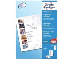 AVERY Avery 2579-100, Inkjet, A4, Baltas, 100 sheets, Canon, Epson, HP, Lexmark standard inkjet printers, 210 mm